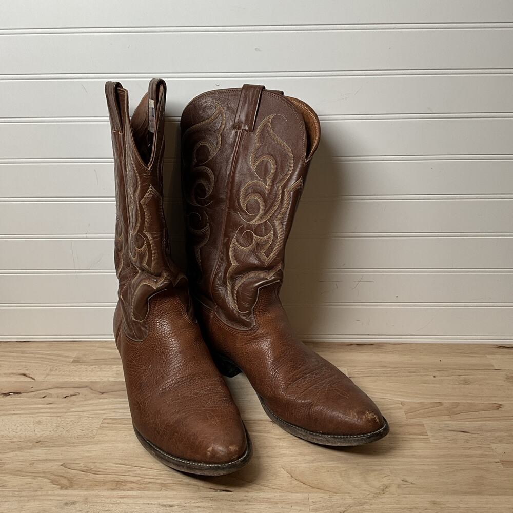 Men's 12D NOCONA Leather Cowboy Boots Western Point Toe Rodeo Boho USA 30403